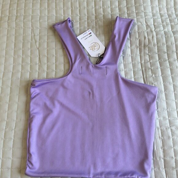 NEW - Women's Purple Crop-top One Size - Picture 7 of 10